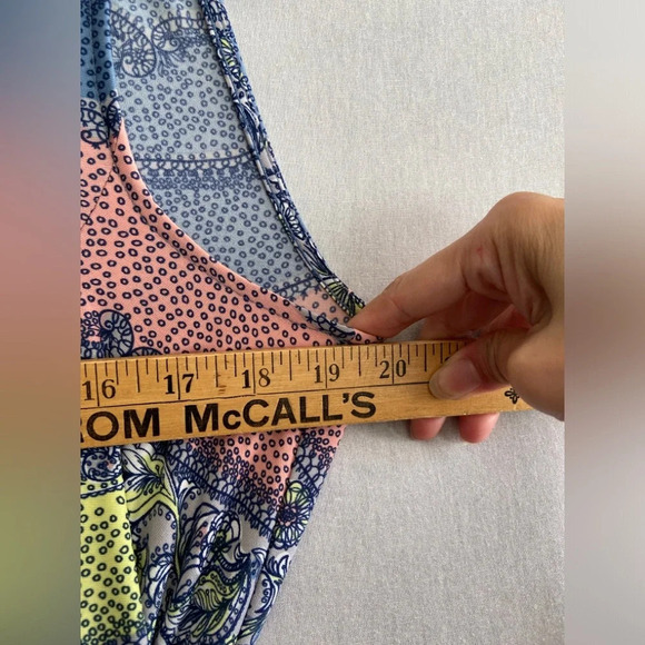 BCBG Max Azria Paisley floral  print belted sleeveless asymmetrical dress Sz M - Picture 11 of 12